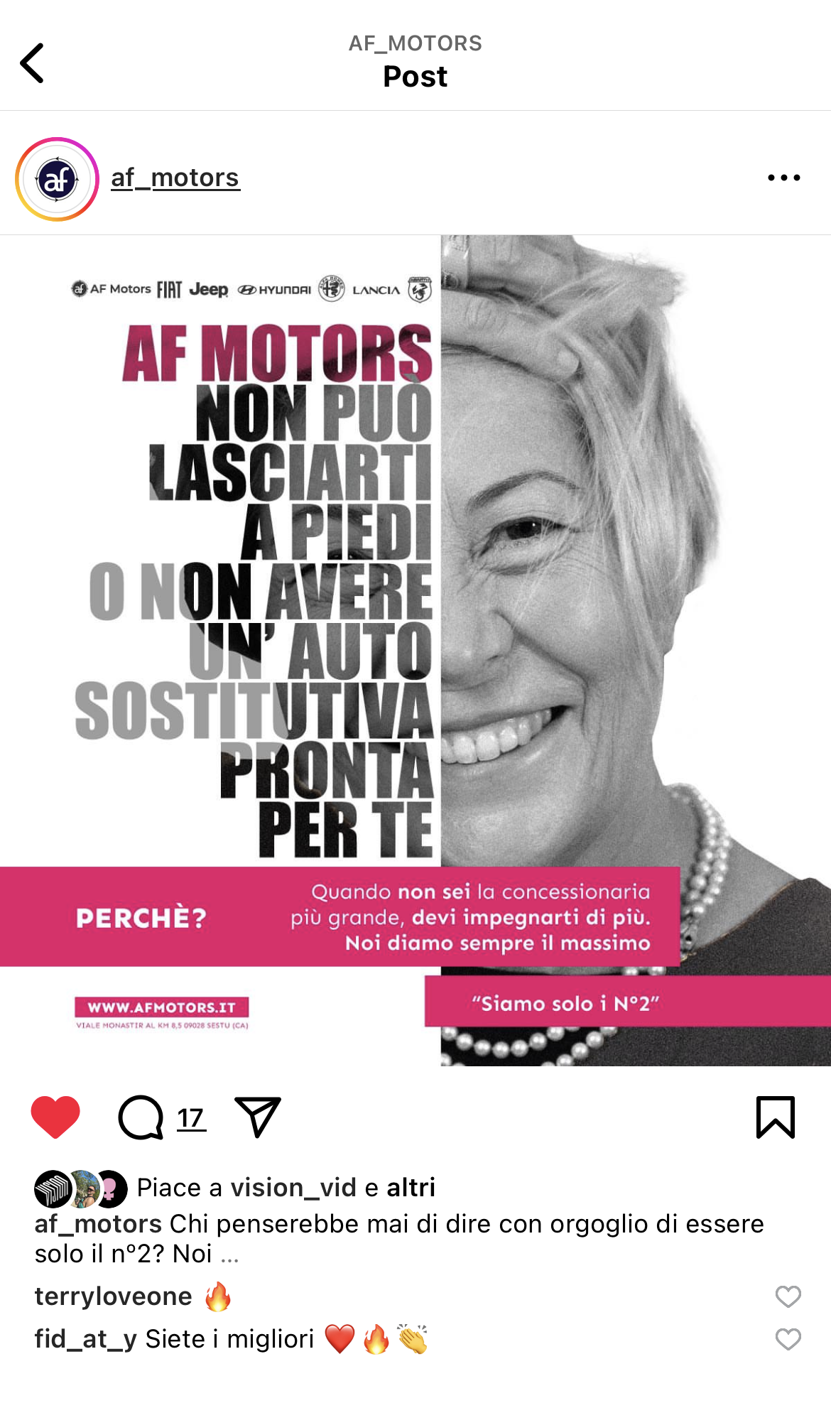 AF Motors non può lasciarti a piedi o non avere un'auto sostitutiva pronta per te - Campagna AF Motors Numeri Due, realizzata da Video Vision